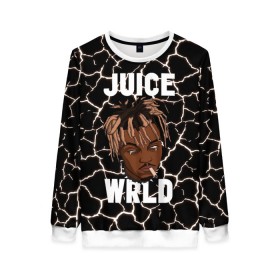 Женский свитшот 3D с принтом Juice WRLD. в Новосибирске, 100% полиэстер с мягким внутренним слоем | круглый вырез горловины, мягкая резинка на манжетах и поясе, свободная посадка по фигуре | eminem | godzilla | juice wrld | rap | американский рэпер | годзила | зарубежный реп | маршалл брюс мэтерс | музыка | реп | рэпер | эминем