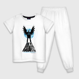 Детская пижама хлопок с принтом Castiel - Hey Assbutt в Новосибирске, 100% хлопок |  брюки и футболка прямого кроя, без карманов, на брюках мягкая резинка на поясе и по низу штанин
 | castiel | supernatural | vdzabma | кастиэль | сверхъестественное