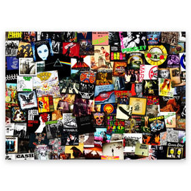 Поздравительная открытка с принтом Альбомы лучших РОК групп в Новосибирске, 100% бумага | плотность бумаги 280 г/м2, матовая, на обратной стороне линовка и место для марки
 | ac | beatles | clash | day | dc | floyd | green | korn | marshmello | music | nirvana | punk | rammstein | rock | sabaton | slayer | slipknot | toxic | альбом | альбомы | группы | лучшие | музыка | нирвана | рок