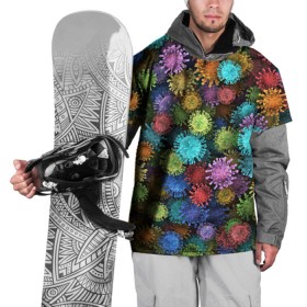 Накидка на куртку 3D с принтом Разноцветные вирусы в Новосибирске, 100% полиэстер |  | Тематика изображения на принте: coronavirus | virus | вирус | врач | доктор | инфекция | коронавирус | медицина | паттерн | радуга
