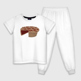 Детская пижама хлопок с принтом Pie - Supernatural в Новосибирске, 100% хлопок |  брюки и футболка прямого кроя, без карманов, на брюках мягкая резинка на поясе и по низу штанин
 | Тематика изображения на принте: supernatural | vdzabma | сверхъестественное