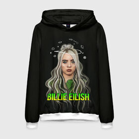 Мужская толстовка 3D с принтом BILLIE EILISH в Новосибирске, 100% полиэстер | двухслойный капюшон со шнурком для регулировки, мягкие манжеты на рукавах и по низу толстовки, спереди карман-кенгуру с мягким внутренним слоем. | ayelish | bad guy | bellyache | bilie eilish | bilie elish | billie | billie eilish | eilish | electronic | elish | music | били айлиш | билли айлиш | эйлиш | элиш