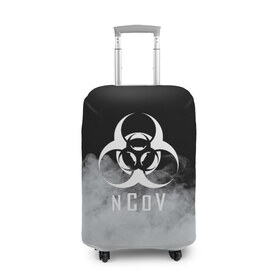 Чехол для чемодана 3D с принтом nCoV. в Новосибирске, 86% полиэфир, 14% спандекс | двустороннее нанесение принта, прорези для ручек и колес | Тематика изображения на принте: 2019 ncov | covid 19 | вирус | вирус 2020 | знаки биологической опасности | коронавирус | коронавирус 2020 | медицинские маски