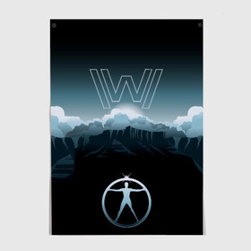 Постер с принтом Westworld Landscape в Новосибирске, 100% бумага
 | бумага, плотность 150 мг. Матовая, но за счет высокого коэффициента гладкости имеет небольшой блеск и дает на свету блики, но в отличии от глянцевой бумаги не покрыта лаком | Тематика изображения на принте: 