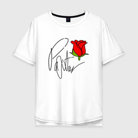 Мужская футболка хлопок Oversize с принтом PAYTON MOORMEIER (НА СПИНЕ) в Новосибирске, 100% хлопок | свободный крой, круглый ворот, “спинка” длиннее передней части | flower | payton moormeier | roses | tiktok | блогер | пейтон | пейтон моормиер | розы | тикток | тиктокер | цветы | ютубер