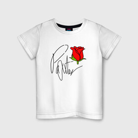 Детская футболка хлопок с принтом PAYTON MOORMEIER (НА СПИНЕ) в Новосибирске, 100% хлопок | круглый вырез горловины, полуприлегающий силуэт, длина до линии бедер | flower | payton moormeier | roses | tiktok | блогер | пейтон | пейтон моормиер | розы | тикток | тиктокер | цветы | ютубер