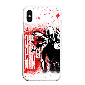 Чехол для iPhone XS Max матовый с принтом ONE-PUNCH MAN в Новосибирске, Силикон | Область печати: задняя сторона чехла, без боковых панелей | one punch man | onepunchman | oppai | saitama | ван панч мен | ванпанчмен | макото миядзаки | сайтама | человек один удар