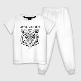 Детская пижама хлопок с принтом Little Monster в Новосибирске, 100% хлопок |  брюки и футболка прямого кроя, без карманов, на брюках мягкая резинка на поясе и по низу штанин
 | rock | royal blood | бен тетчер | королевская кровь | майк керр | рок | рок дуэт | рок музыка | рокеры