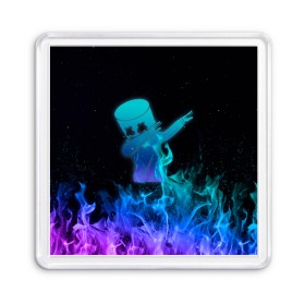 Магнит 55*55 с принтом Marshmello Fortnite в Новосибирске, Пластик | Размер: 65*65 мм; Размер печати: 55*55 мм | chapter 2 | fortnite | i was there | i was there pleasant park feb 2 2019 | marshmello | глава 2 | зефир | игра | маршмелло | маршмеллоу | маршмело | фортнайт | я был там