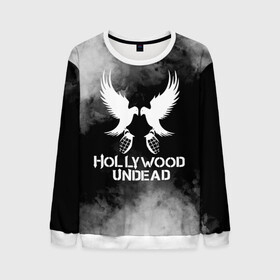 Мужской свитшот 3D с принтом Hollywood Undead в Новосибирске, 100% полиэстер с мягким внутренним слоем | круглый вырез горловины, мягкая резинка на манжетах и поясе, свободная посадка по фигуре | charlie scene | danny | funny man | hollywood | hollywood undead | j dog | johnny 3 tears | undead | андед | голивуд | голливудская нежить | группа | кранккор | метал | нежить | реп | рок | рэп | рэпкор