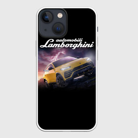 Чехол для iPhone 13 mini с принтом Lamborghini Urus | Ламба Урус в Новосибирске,  |  | audi | auto | aventador | lamborghini | murcielago | urus | авто | автомобиль | ам | ламба | ламборгини | машина | машины | спорткар | урус