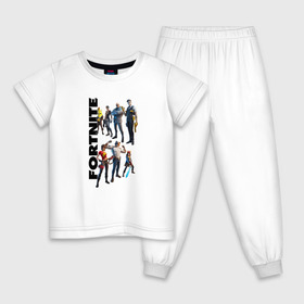 Детская пижама хлопок с принтом Fortnite в Новосибирске, 100% хлопок |  брюки и футболка прямого кроя, без карманов, на брюках мягкая резинка на поясе и по низу штанин
 | Тематика изображения на принте: 