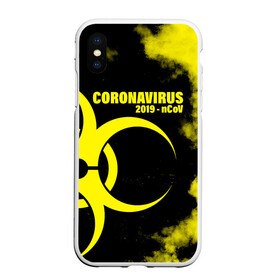 Чехол для iPhone XS Max матовый с принтом Coronavirus 2019 - nCoV в Новосибирске, Силикон | Область печати: задняя сторона чехла, без боковых панелей | Тематика изображения на принте: 2019   ncov | coronavirus | covid | covid 19 | ncov | virus | арт | биологическая опасность | болезнь | вирус | знак | карантин | корона | коронавирус | короновирус | мем | мой руки | оставайся дома | пандемия | помой руки