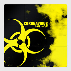 Магнитный плакат 3Х3 с принтом Coronavirus 2019 - nCoV в Новосибирске, Полимерный материал с магнитным слоем | 9 деталей размером 9*9 см | 2019   ncov | coronavirus | covid | covid 19 | ncov | virus | арт | биологическая опасность | болезнь | вирус | знак | карантин | корона | коронавирус | короновирус | мем | мой руки | оставайся дома | пандемия | помой руки