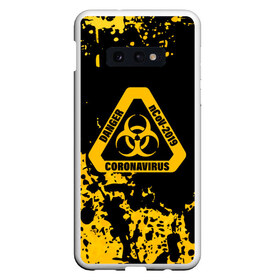 Чехол для Samsung S10E с принтом Danger nCoV - 2019 Coronavirus в Новосибирске, Силикон | Область печати: задняя сторона чехла, без боковых панелей | 2019   ncov | coronavirus | covid | covid 19 | ncov | virus | арт | биологическая опасность | болезнь | вирус | знак | карантин | корона | коронавирус | короновирус | мем | мой руки | оставайся дома | пандемия | помой руки