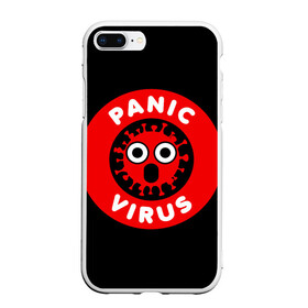 Чехол для iPhone 7Plus/8 Plus матовый с принтом Panic Virus в Новосибирске, Силикон | Область печати: задняя сторона чехла, без боковых панелей | без паники | будь здоров | вирус паники | заражение | здоровье | коронавирус | короновирус | маска | медицинская маска | не болей | не паникуй | пандемия | профилактика | эпидемия