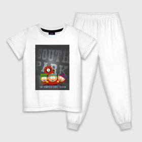 Детская пижама хлопок с принтом ЮЖНЫЙ ПАРК в Новосибирске, 100% хлопок |  брюки и футболка прямого кроя, без карманов, на брюках мягкая резинка на поясе и по низу штанин
 | Тематика изображения на принте: 