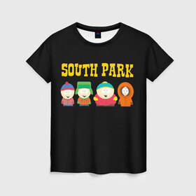 Женская футболка 3D с принтом South Park. в Новосибирске, 100% полиэфир ( синтетическое хлопкоподобное полотно) | прямой крой, круглый вырез горловины, длина до линии бедер | south park | американская культура | американский мультсериал | колорадо | пародия | саус парк | саут парк | черный юмор | четыре мальчика | шоу | южный парк