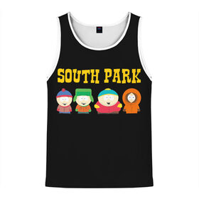 Мужская майка 3D с принтом South Park в Новосибирске, 100% полиэстер | круглая горловина, приталенный силуэт, длина до линии бедра. Пройма и горловина окантованы тонкой бейкой | south park | американская культура | американский мультсериал | колорадо | пародия | саус парк | саут парк | черный юмор | четыре мальчика | шоу | южный парк
