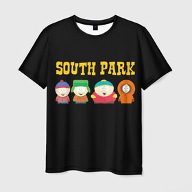 Мужская футболка 3D с принтом South Park. в Новосибирске, 100% полиэфир | прямой крой, круглый вырез горловины, длина до линии бедер | south park | американская культура | американский мультсериал | колорадо | пародия | саус парк | саут парк | черный юмор | четыре мальчика | шоу | южный парк