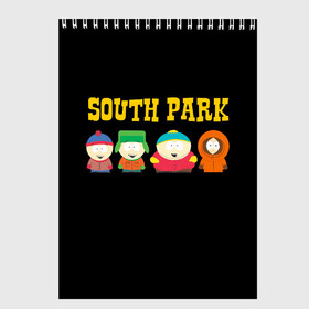 Скетчбук с принтом South Park в Новосибирске, 100% бумага
 | 48 листов, плотность листов — 100 г/м2, плотность картонной обложки — 250 г/м2. Листы скреплены сверху удобной пружинной спиралью | south park | американская культура | американский мультсериал | колорадо | пародия | саус парк | саут парк | черный юмор | четыре мальчика | шоу | южный парк
