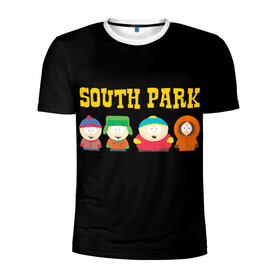 Мужская футболка 3D спортивная с принтом South Park. в Новосибирске, 100% полиэстер с улучшенными характеристиками | приталенный силуэт, круглая горловина, широкие плечи, сужается к линии бедра | Тематика изображения на принте: south park | американская культура | американский мультсериал | колорадо | пародия | саус парк | саут парк | черный юмор | четыре мальчика | шоу | южный парк