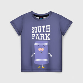 Детская футболка 3D с принтом South Park Полотенчико в Новосибирске, 100% гипоаллергенный полиэфир | прямой крой, круглый вырез горловины, длина до линии бедер, чуть спущенное плечо, ткань немного тянется | Тематика изображения на принте: south park | баттерс | кайл | кени | кеннет | кенни | мультик | саус парк | стэнли | эрик | южный парк