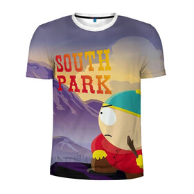 Мужская футболка 3D спортивная с принтом South Park Картмен в Новосибирске, 100% полиэстер с улучшенными характеристиками | приталенный силуэт, круглая горловина, широкие плечи, сужается к линии бедра | south park | баттерс | кайл | картмен | кени | кеннет | кенни | мультик | саус парк | стэнли | эрик | южный парк