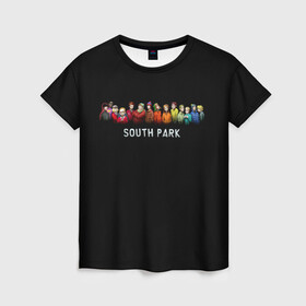 Женская футболка 3D с принтом ЮЖНЫЙ ПАРК в Новосибирске, 100% полиэфир ( синтетическое хлопкоподобное полотно) | прямой крой, круглый вырез горловины, длина до линии бедер | kenny | south park | кенни | мультфильмы | саус парк | южный парк