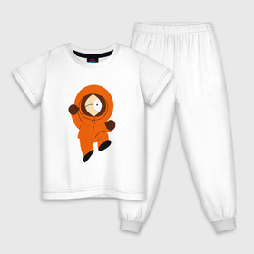 Детская пижама хлопок с принтом ЮЖНЫЙ ПАРК в Новосибирске, 100% хлопок |  брюки и футболка прямого кроя, без карманов, на брюках мягкая резинка на поясе и по низу штанин
 | kenny | south park | кенни | мультфильмы | саус парк | южный парк