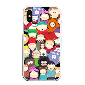 Чехол для iPhone XS Max матовый с принтом South Park персонажи в Новосибирске, Силикон | Область печати: задняя сторона чехла, без боковых панелей | park | south | south park | брофловски | герои | кайл | картман | кени | марж | они убили кени | парк | персонажи | ренди | рэнди | сволочи | стен | стэнн | южный | южный парк