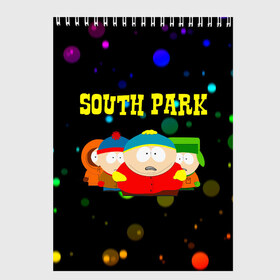 Скетчбук с принтом South Park в Новосибирске, 100% бумага
 | 48 листов, плотность листов — 100 г/м2, плотность картонной обложки — 250 г/м2. Листы скреплены сверху удобной пружинной спиралью | south park | американская культура | американский мультсериал | колорадо | пародия | саус парк | саут парк | черный юмор | четыре мальчика | шоу | южный парк