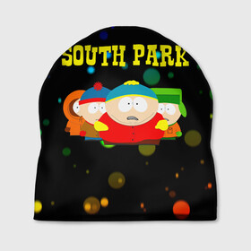 Шапка 3D с принтом South Park. в Новосибирске, 100% полиэстер | универсальный размер, печать по всей поверхности изделия | south park | американская культура | американский мультсериал | колорадо | пародия | саус парк | саут парк | черный юмор | четыре мальчика | шоу | южный парк