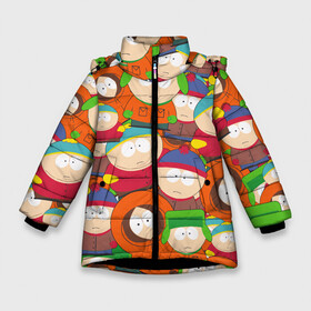 Зимняя куртка для девочек 3D с принтом ЮЖНЫЙ ПАРК в Новосибирске, ткань верха — 100% полиэстер; подклад — 100% полиэстер, утеплитель — 100% полиэстер. | длина ниже бедра, удлиненная спинка, воротник стойка и отстегивающийся капюшон. Есть боковые карманы с листочкой на кнопках, утяжки по низу изделия и внутренний карман на молнии. 

Предусмотрены светоотражающий принт на спинке, радужный светоотражающий элемент на пуллере молнии и на резинке для утяжки. | kenny | south park | кенни | мультфильмы | саус парк | южный парк