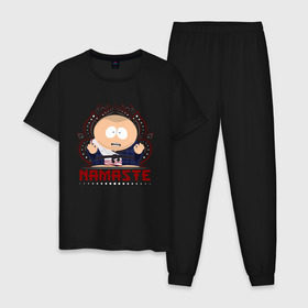 Мужская пижама хлопок с принтом Картман - Намасте в Новосибирске, 100% хлопок | брюки и футболка прямого кроя, без карманов, на брюках мягкая резинка на поясе и по низу штанин
 | 