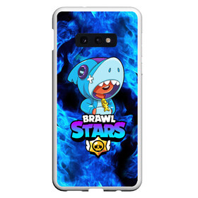 Чехол для Samsung S10E с принтом BRAWL STARS LEON SHARK в Новосибирске, Силикон | Область печати: задняя сторона чехла, без боковых панелей | 8 bit | 8 бит | bibi | blue | brawl stars | crow | el brown | fire | leon | leon shark | max | mr.p | sally leon | shark | stars | virus | werewolf | акула | биби | вирус | ворон | леон | оборотень | огонь | пингвин