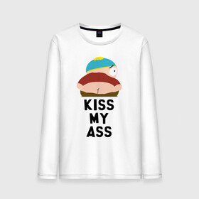 Мужской лонгслив хлопок с принтом KISS MY ASS в Новосибирске, 100% хлопок |  | cartman | kenny | park | south | southpark | картман | кенни | мульт | мультик | парк | персонаж | персонажи | сериал | южный