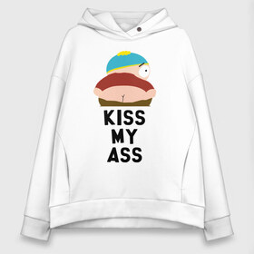 Женское худи Oversize хлопок с принтом KISS MY ASS в Новосибирске, френч-терри — 70% хлопок, 30% полиэстер. Мягкий теплый начес внутри —100% хлопок | боковые карманы, эластичные манжеты и нижняя кромка, капюшон на магнитной кнопке | cartman | kenny | park | south | southpark | картман | кенни | мульт | мультик | парк | персонаж | персонажи | сериал | южный