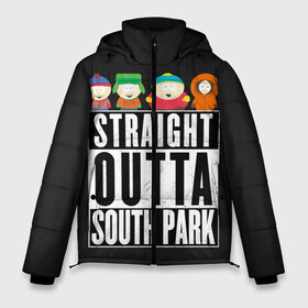 Мужская зимняя куртка 3D с принтом South Park в Новосибирске, верх — 100% полиэстер; подкладка — 100% полиэстер; утеплитель — 100% полиэстер | длина ниже бедра, свободный силуэт Оверсайз. Есть воротник-стойка, отстегивающийся капюшон и ветрозащитная планка. 

Боковые карманы с листочкой на кнопках и внутренний карман на молнии. | Тематика изображения на принте: cartman | kenny | park | south | southpark | картман | кенни | мульт | мультик | парк | персонаж | персонажи | сериал | южный
