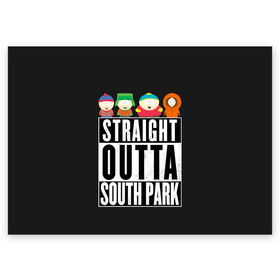 Поздравительная открытка с принтом South Park в Новосибирске, 100% бумага | плотность бумаги 280 г/м2, матовая, на обратной стороне линовка и место для марки
 | Тематика изображения на принте: cartman | kenny | park | south | southpark | картман | кенни | мульт | мультик | парк | персонаж | персонажи | сериал | южный