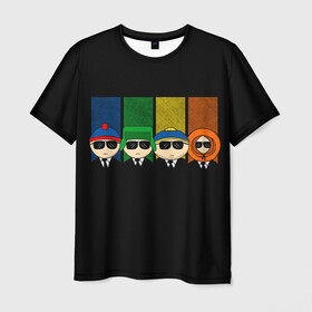 Мужская футболка 3D с принтом South Park в Новосибирске, 100% полиэфир | прямой крой, круглый вырез горловины, длина до линии бедер | Тематика изображения на принте: cartman | kenny | park | south | southpark | картман | кенни | мульт | мультик | парк | персонаж | персонажи | сериал | южный
