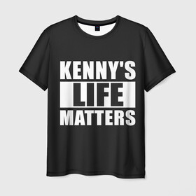 Мужская футболка 3D с принтом KENNYS LIFE MATTERS в Новосибирске, 100% полиэфир | прямой крой, круглый вырез горловины, длина до линии бедер | cartman | kenny | park | south | southpark | картман | кенни | мульт | мультик | парк | персонаж | персонажи | сериал | южный