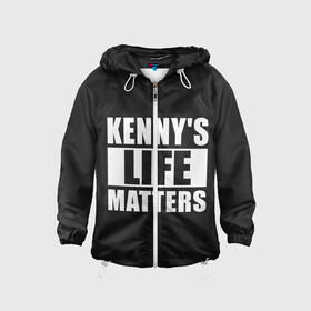 Детская ветровка 3D с принтом KENNYS LIFE MATTERS в Новосибирске, 100% полиэстер | подол и капюшон оформлены резинкой с фиксаторами, по бокам два кармана без застежек, один потайной карман на груди | Тематика изображения на принте: cartman | kenny | park | south | southpark | картман | кенни | мульт | мультик | парк | персонаж | персонажи | сериал | южный