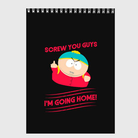 Скетчбук с принтом Cartman в Новосибирске, 100% бумага
 | 48 листов, плотность листов — 100 г/м2, плотность картонной обложки — 250 г/м2. Листы скреплены сверху удобной пружинной спиралью | Тематика изображения на принте: cartman | kenny | park | south | southpark | картман | кенни | мульт | мультик | парк | персонаж | персонажи | сериал | южный