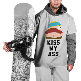 Накидка на куртку 3D с принтом Kiss My Ass в Новосибирске, 100% полиэстер |  | cartman | kenny | park | south | southpark | картман | кенни | мульт | мультик | парк | персонаж | персонажи | сериал | южный