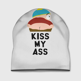 Шапка 3D с принтом Kiss My Ass в Новосибирске, 100% полиэстер | универсальный размер, печать по всей поверхности изделия | cartman | kenny | park | south | southpark | картман | кенни | мульт | мультик | парк | персонаж | персонажи | сериал | южный
