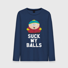 Мужской лонгслив хлопок с принтом Suck My Balls в Новосибирске, 100% хлопок |  | cartman | kenny | park | south | southpark | картман | кенни | мульт | мультик | парк | персонаж | персонажи | сериал | южный