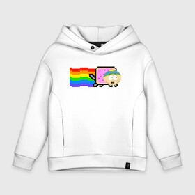 Детское худи Oversize хлопок с принтом Картман Nyan Cat в Новосибирске, френч-терри — 70% хлопок, 30% полиэстер. Мягкий теплый начес внутри —100% хлопок | боковые карманы, эластичные манжеты и нижняя кромка, капюшон на магнитной кнопке | cartman | eric cartman | nyan cat | south park | кот | милый | ня кот | нян кот | няшный | прикол | радуга | радужный | саус парк | смешная | смешной | эрик | эрик картман | южный парк