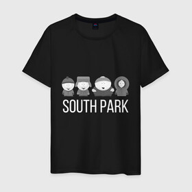 Мужская футболка хлопок с принтом South Park в Новосибирске, 100% хлопок | прямой крой, круглый вырез горловины, длина до линии бедер, слегка спущенное плечо. | cartman | kartman | kenny | park | south | брофловски | кайл | картинка | картман | кенни | маккормик | марш | парк | саус | сауспарк | стэн | стэнли | эрик | южный