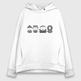 Женское худи Oversize хлопок с принтом South Park в Новосибирске, френч-терри — 70% хлопок, 30% полиэстер. Мягкий теплый начес внутри —100% хлопок | боковые карманы, эластичные манжеты и нижняя кромка, капюшон на магнитной кнопке | cartman | kartman | kenny | park | south | брофловски | кайл | картинка | картман | кенни | маккормик | марш | парк | саус | сауспарк | стэн | стэнли | эрик | южный